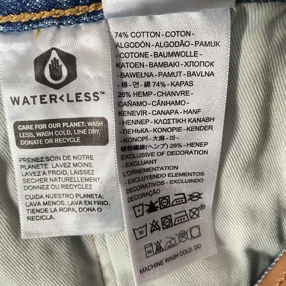 Levis Premium 501 Selvedge Jeans Mens 33x34 Blue Hemp Blend Straight Leg NEW - Picture 14 of 14